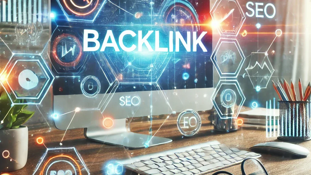 Modern digital marketing workspace with backlink building techniques for SEO growth