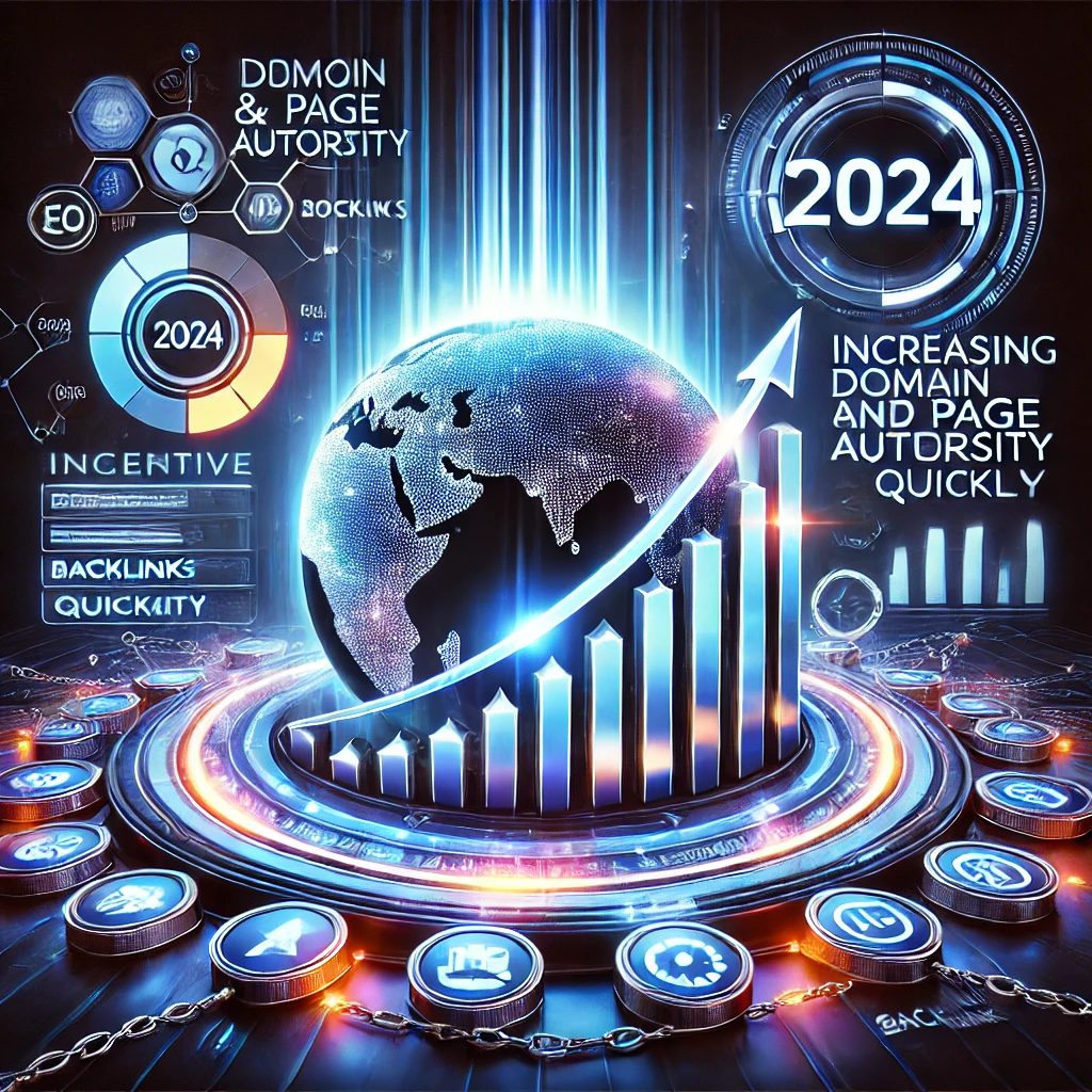 Digital marketing workspace displaying graphs on domain and page authority