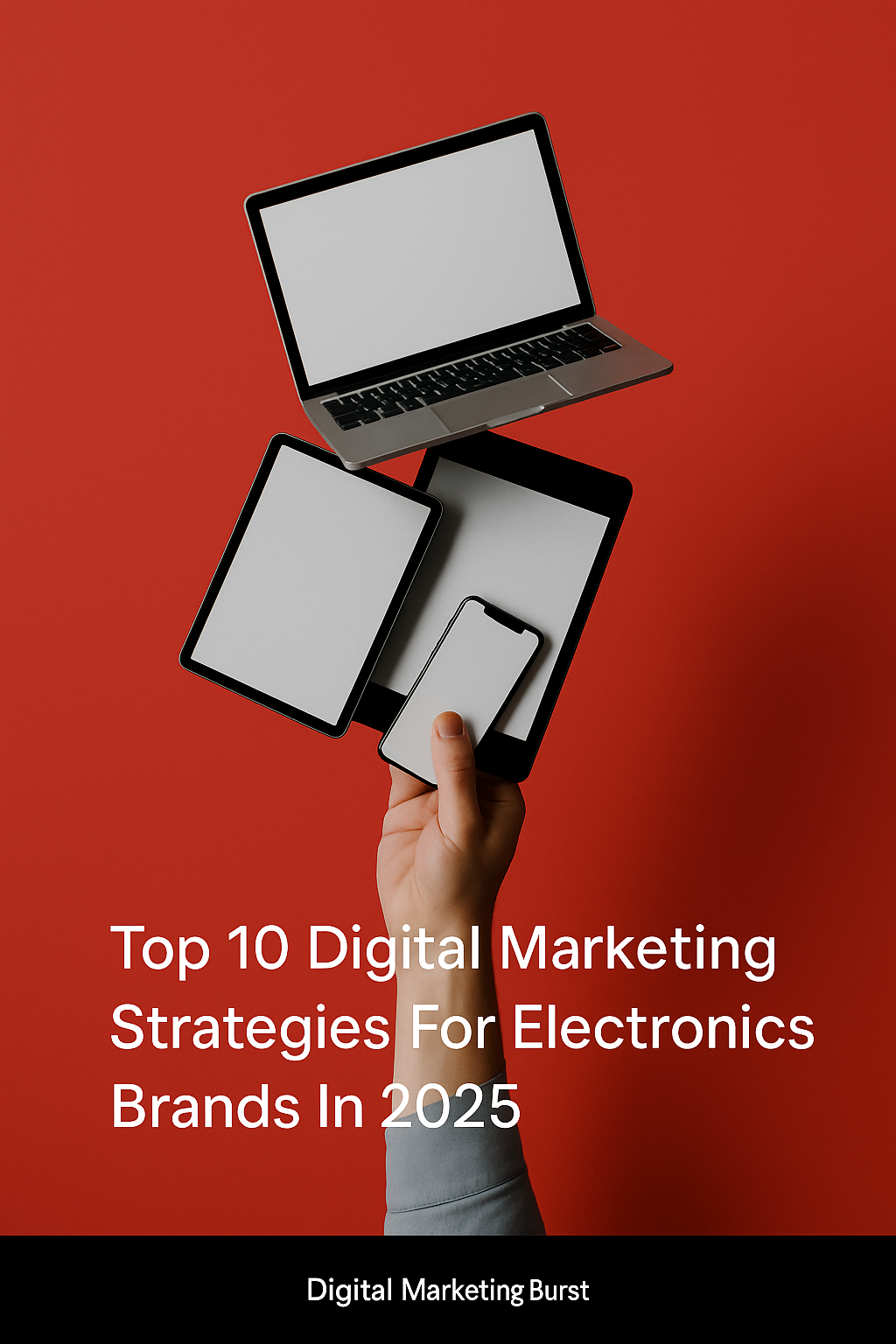 Digital marketing for electronics brands in 2025 with devices in hand