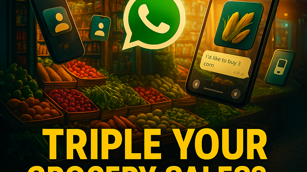 WhatsApp marketing for grocery stores, kirana sales promotion, sell groceries online