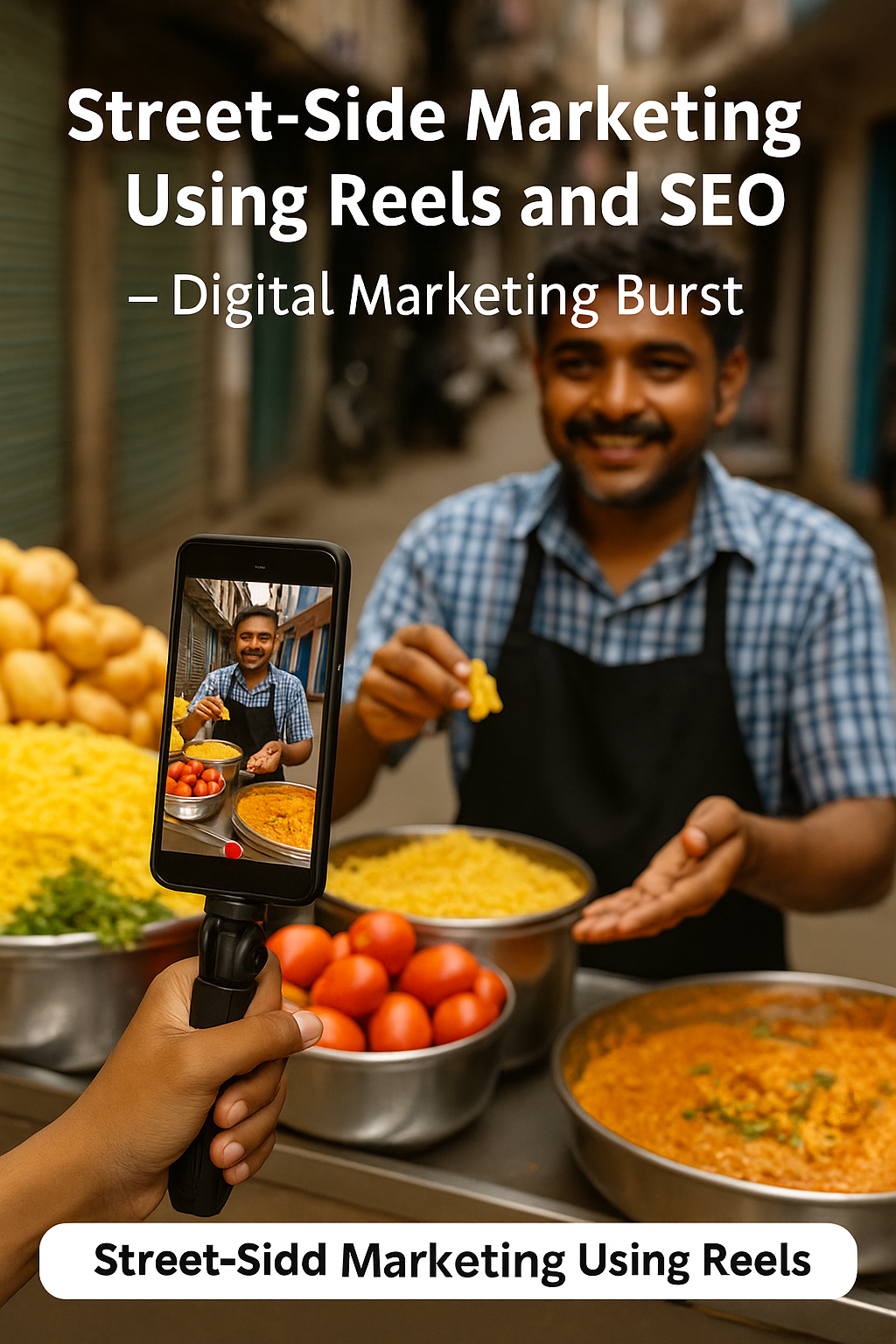 Street-Side Marketing Using Reels and SEO – Digital Marketing Burst Street cart business promotion using Reels marketing and SEO in India