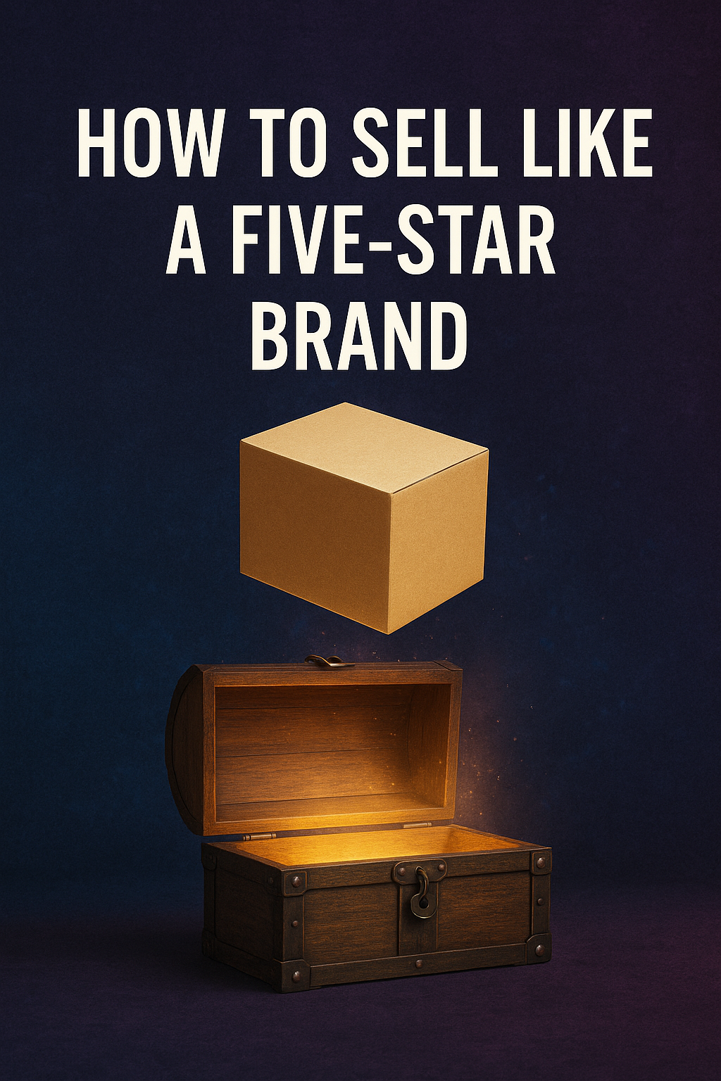 "How to sell like a five-star brand with a floating product box and digital marketing mystery theme"