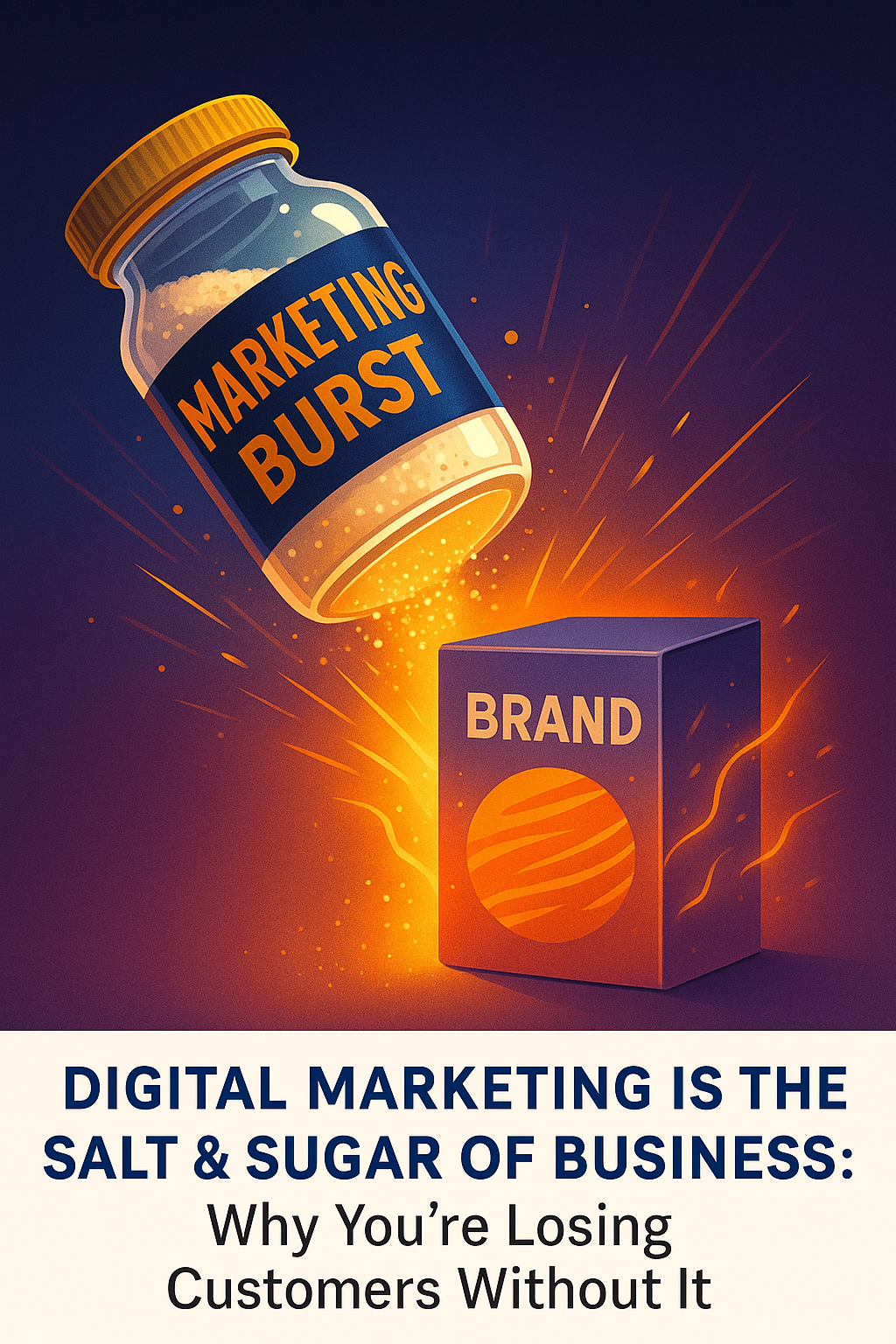 "Digital Marketing Burst Transforming Brands – Salt and Sugar Effect" "Digital Marketing Is the Salt & Sugar of Business: Why You're Losing Customers Without It with branding burst concept"