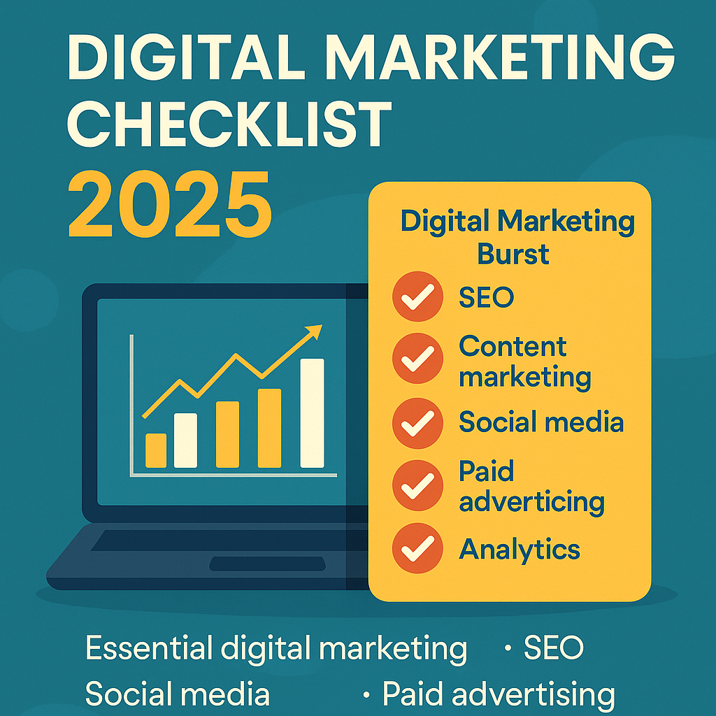 Digital marketing checklist 2025 with essential digital marketing steps and strategy growth guide India