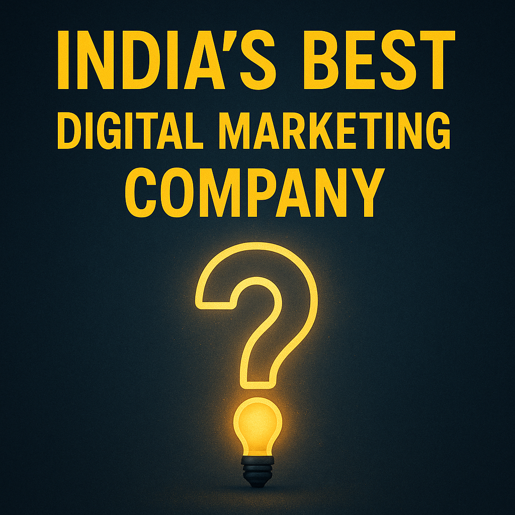 India’s best digital marketing company suspense thumbnail with glowing lightbulb question mark