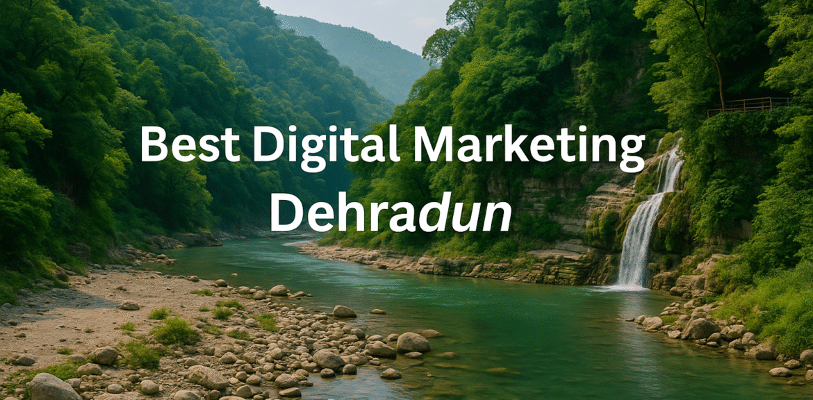 best digital marketing Dehradun thumbnail with Sahastradhara waterfall view