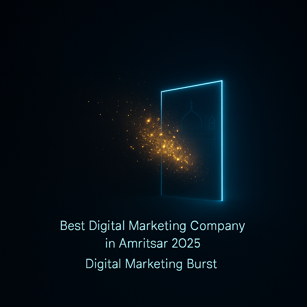 Best digital marketing company Amritsar suspense thumbnail showing Amritsar digital marketing company glow effect and top digital marketing agency Amritsar doorway concept