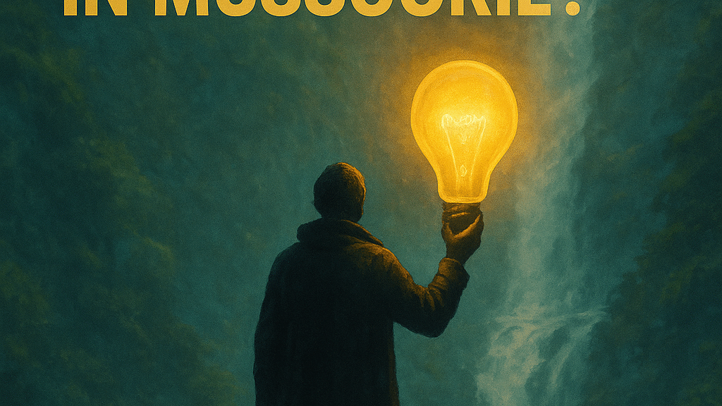 Mussoorie digital marketing company creative thumbnail with waterfall and glowing light concept