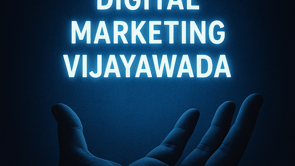best digital marketing Vijayawada glowing futuristic thumbnail with digital marketing elements