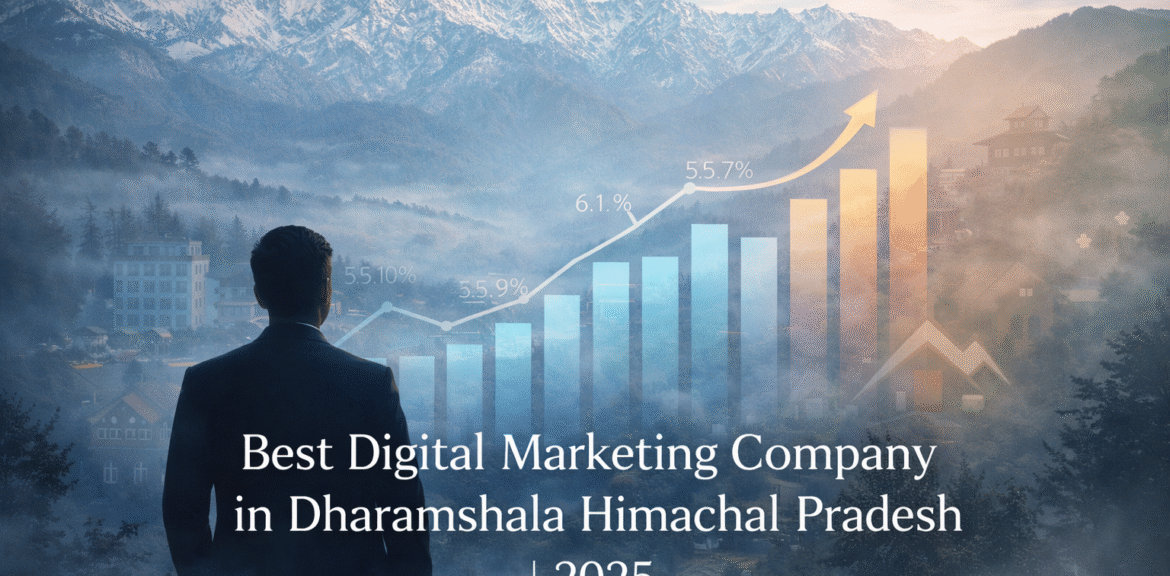 This original AI-generated thumbnail visually represents the Best Digital Marketing Company in Dharamshala Himachal Pradesh for 2025, highlighting digital growth opportunities for hotels, cafes, tourism brands, and local businesses through modern marketing strategies by Digital Marketing Burst.