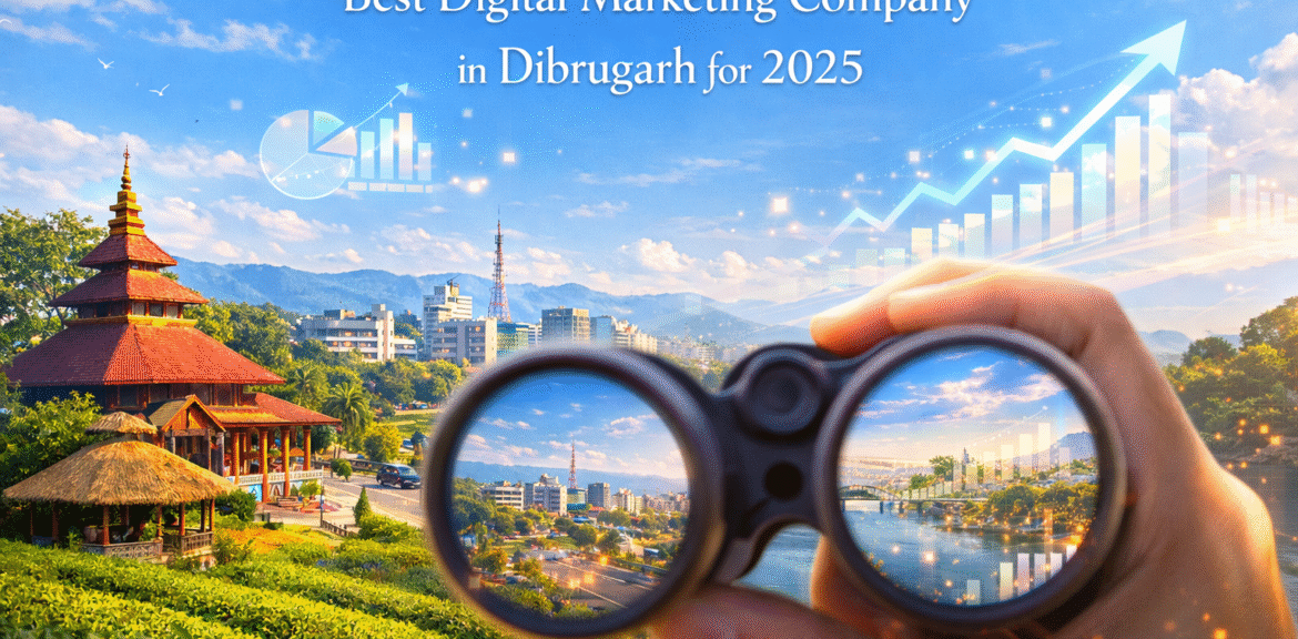 Best digital marketing company in Dibrugarh showing bright city culture, business growth, and digital advertising solutions