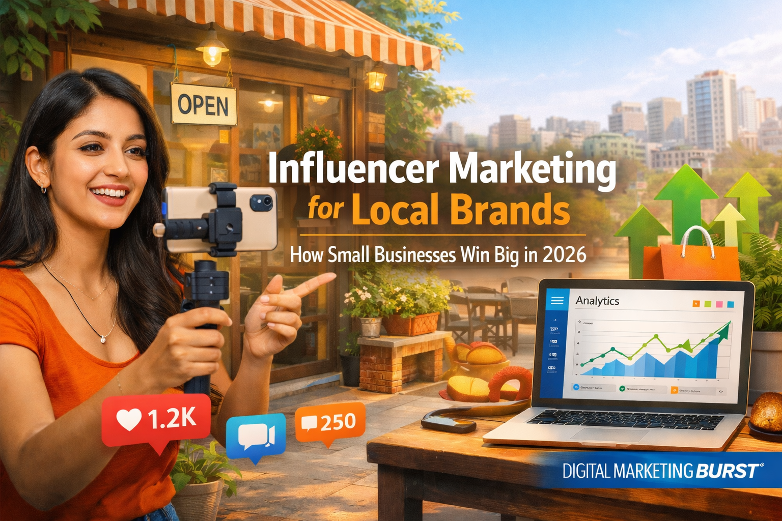 Influencer Marketing for Local Brands Growth Strategy 2026 – Digital Marketing Burst influencer marketing for local brands showing small business growth with creators and digital marketing burst strategy