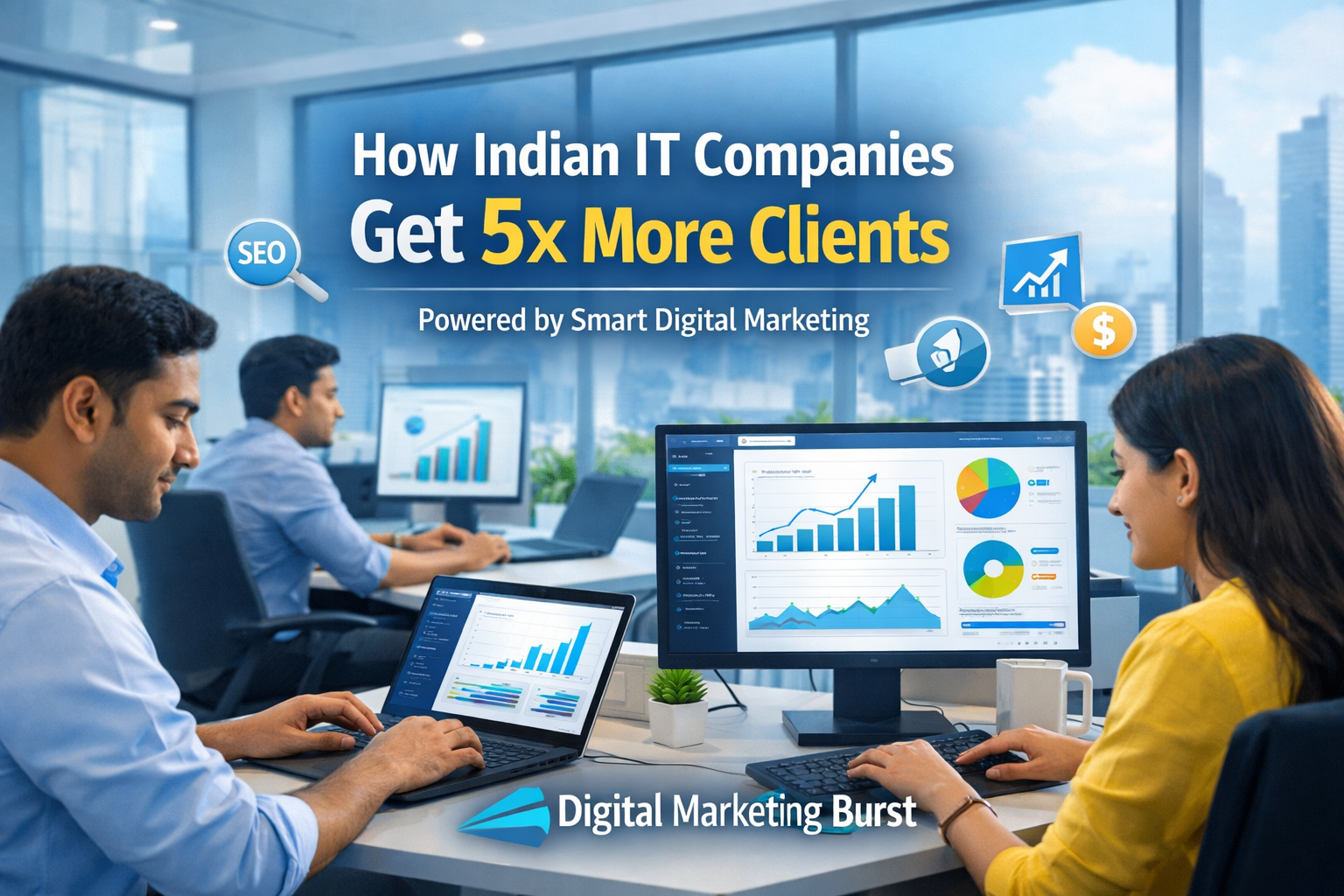 How Indian IT Companies Grow Faster with Digital Marketing – Digital Marketing Burst IT companies digital marketing growth strategy showing how Indian IT companies use digital marketing to get more clients