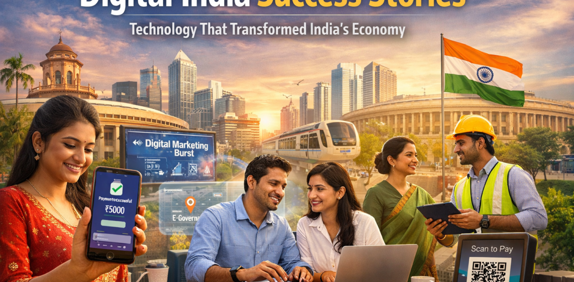 Digital India success stories showing digital transformation in India and economic growth