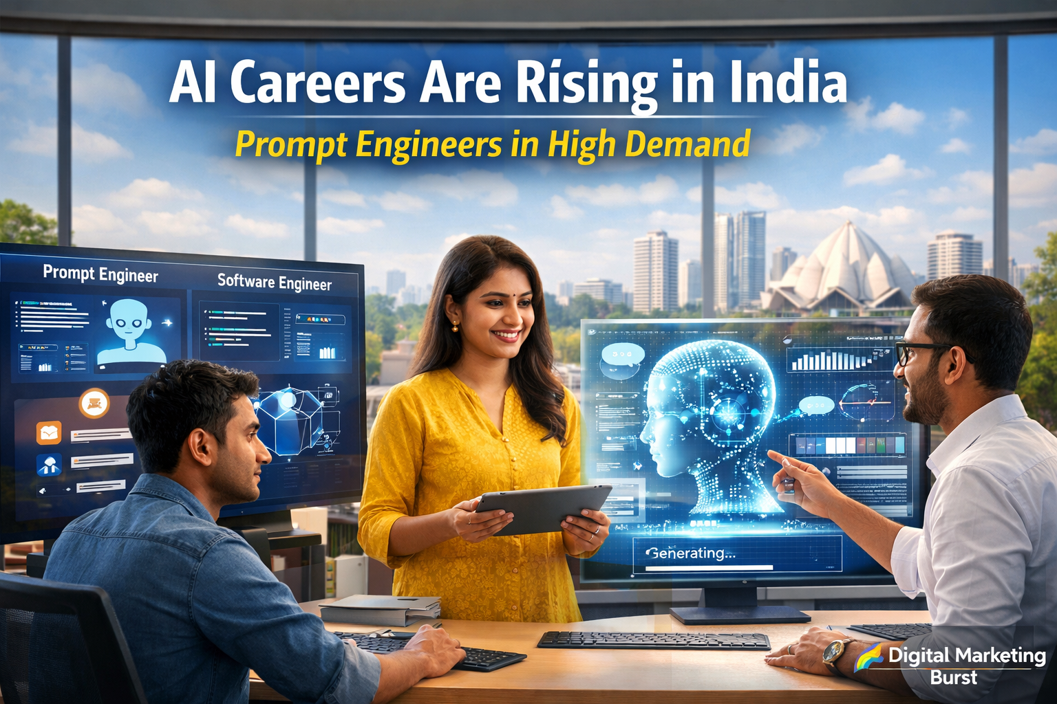 Prompt engineering jobs India growth showing AI prompt engineer salary trends, prompt engineer vs software comparison and future of prompt engineering career scope