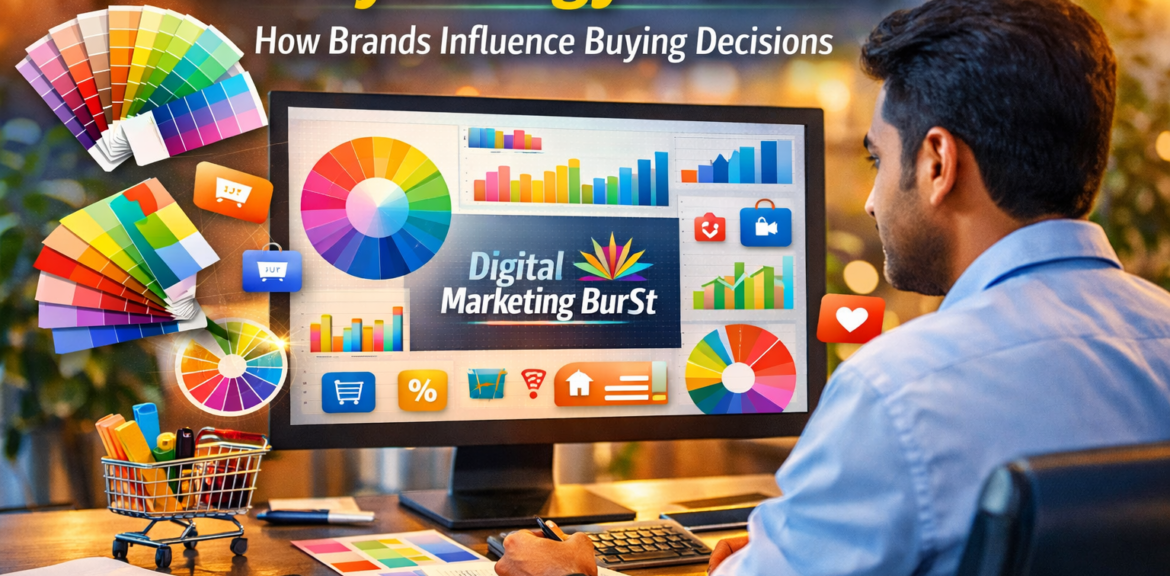 colour psychology in marketing showing how colors affect customers and how colors influence buying decisions through brand color psychology impact by Digital Marketing Burst