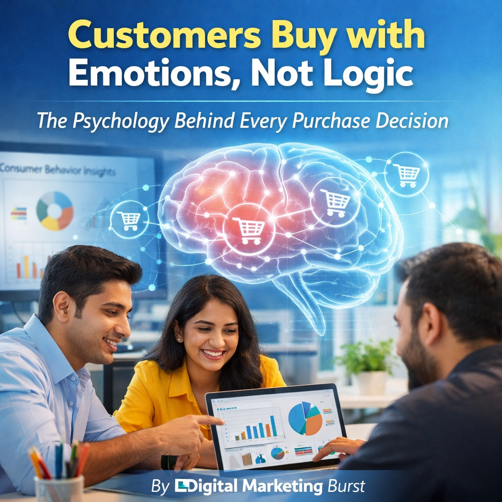 Emotional Buying Behavior Psychology in Digital Marketing Emotional buying behavior psychology and consumer buying behavior psychology used in emotional marketing strategies India by Digital Marketing Burst