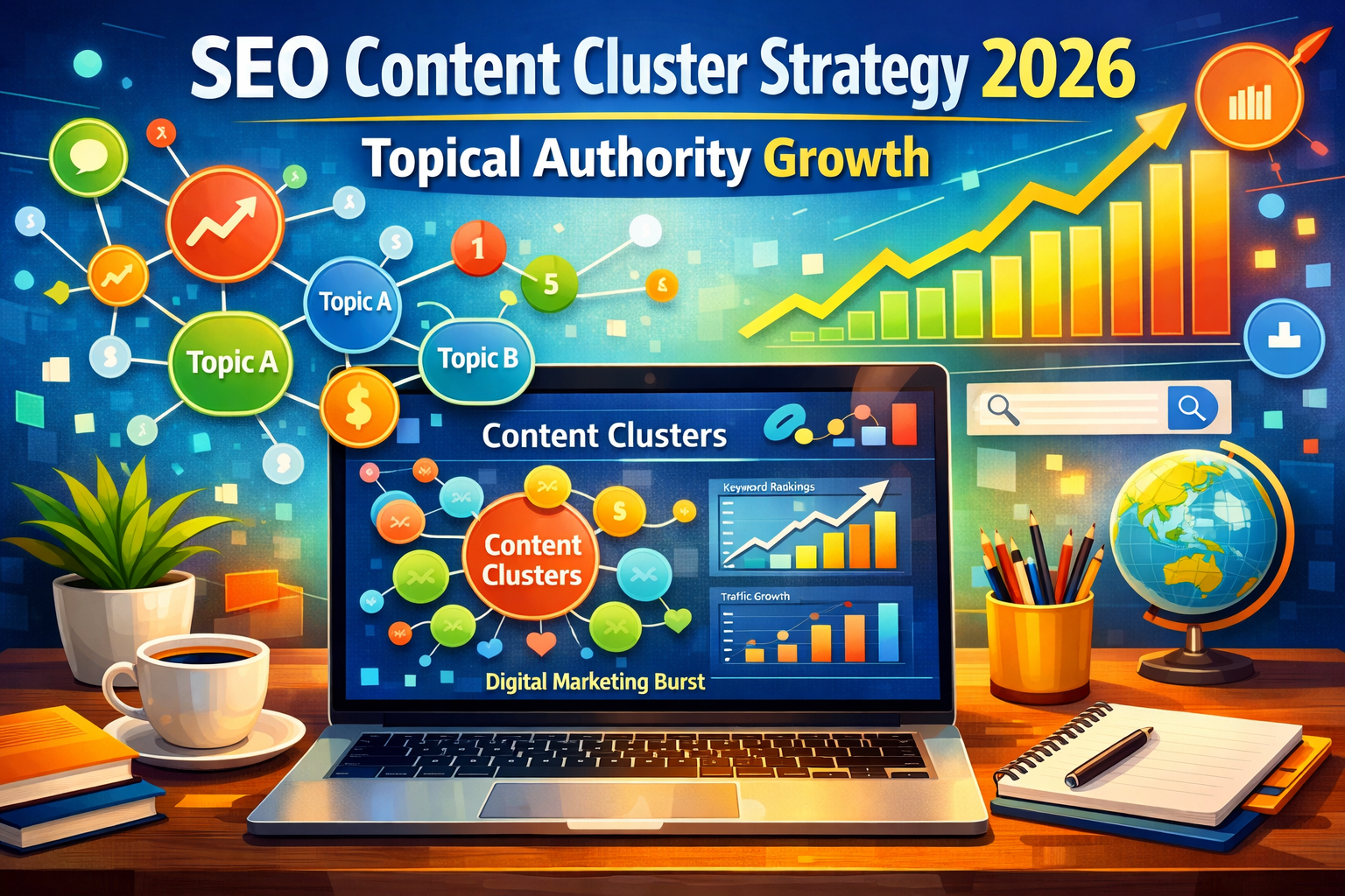 SEO content cluster strategy topic cluster SEO strategy guide topical authority SEO strategy 2026 content cluster SEO for ranking SEO topic clusters for beginners