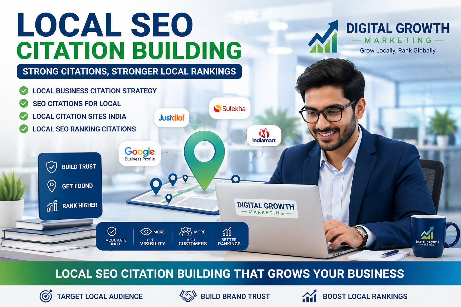 local SEO citation building local business citation strategy SEO citations for local local citation sites India local SEO ranking citations office environment digital marketing