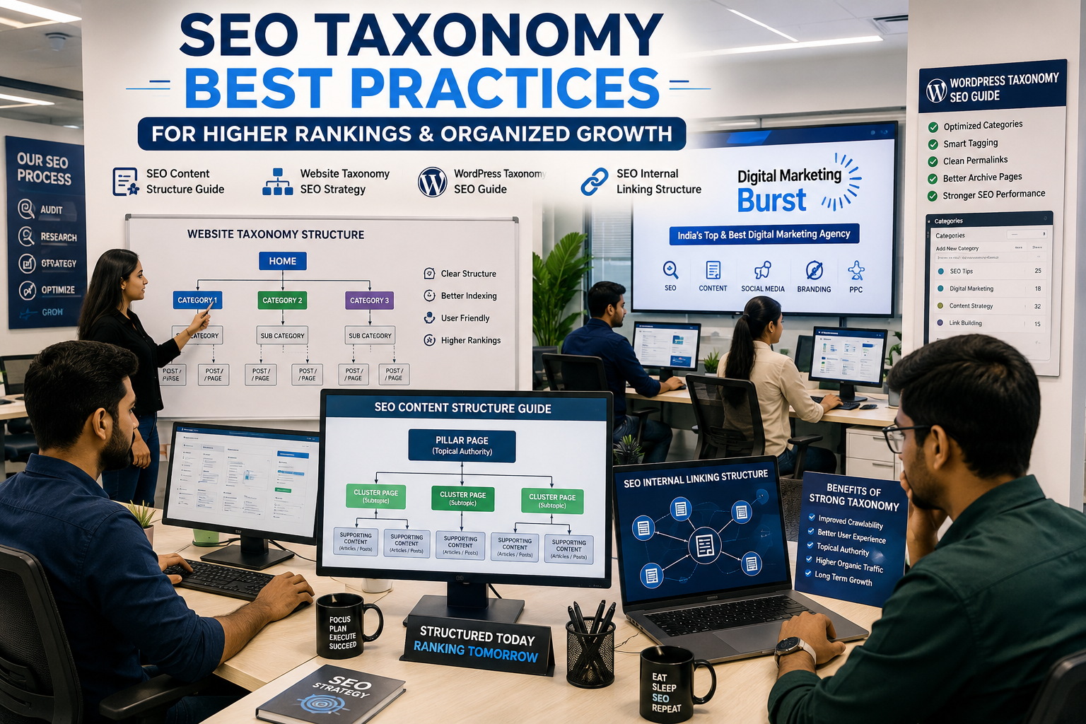SEO Taxonomy Best Practices SEO Content Structure Guide Website Taxonomy SEO Strategy WordPress Taxonomy SEO Guide SEO Internal Linking Structure office environment
