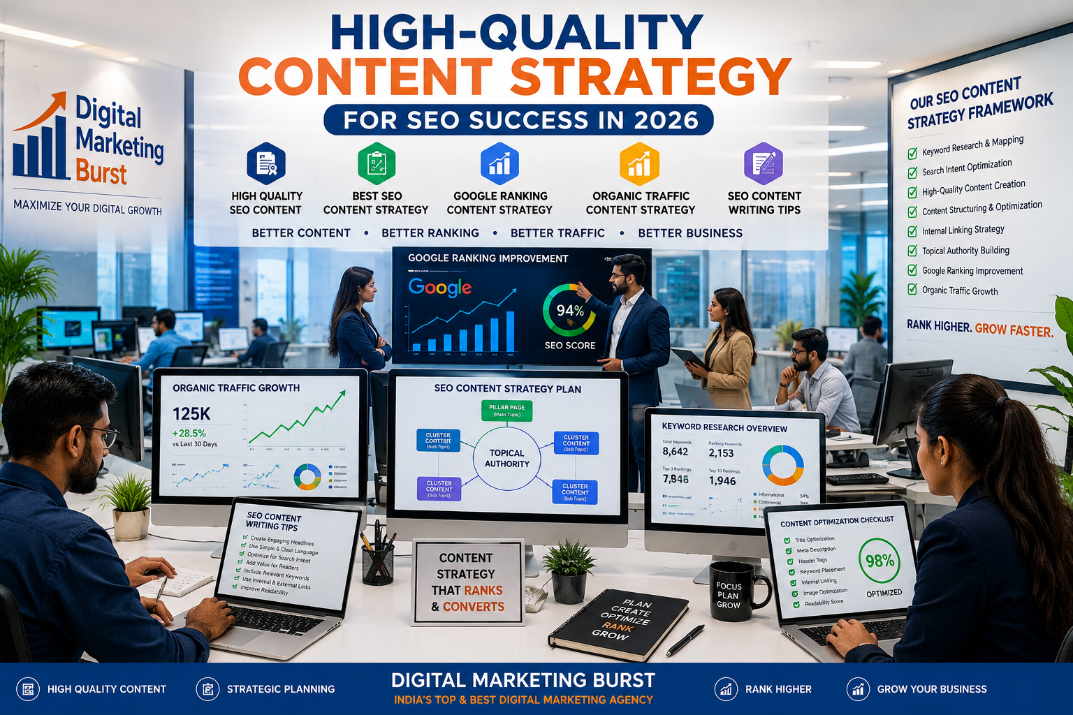 High Quality SEO Content Best SEO Content Strategy Google Ranking Content Strategy Organic Traffic Content Strategy SEO Content Writing Tips office environment