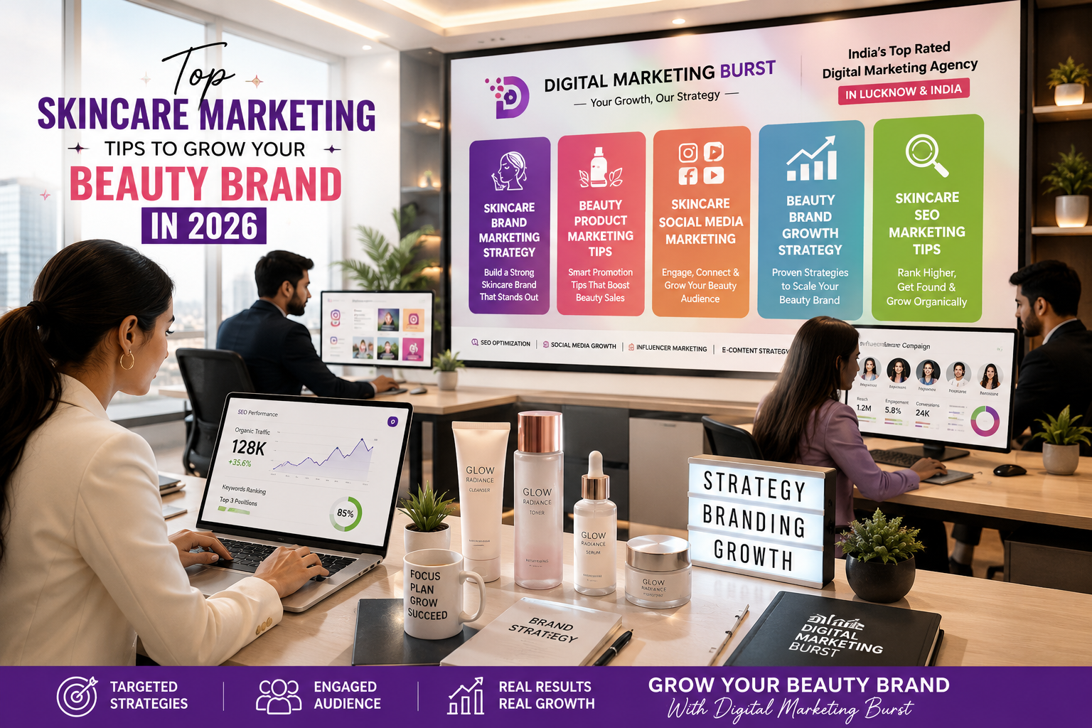 Skincare Brand Marketing Strategy | Digital Marketing Burst Skincare Brand Marketing Strategy Beauty Product Marketing Tips Skincare Social Media Marketing Beauty Brand Growth Strategy
