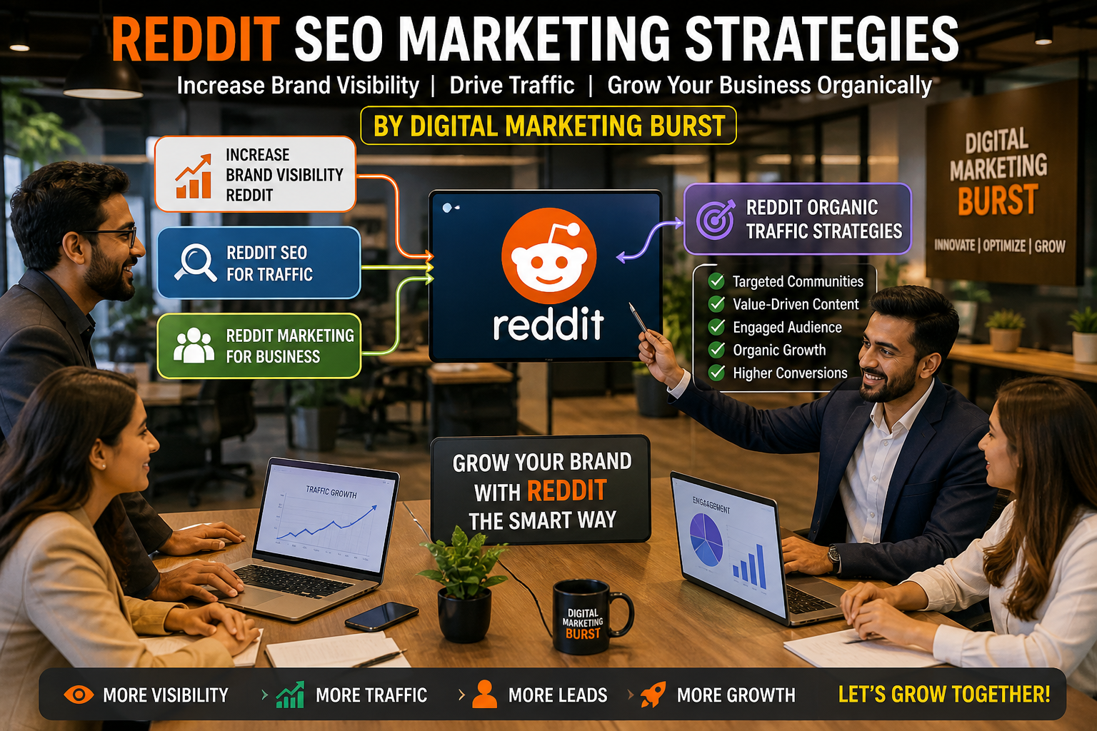 reddit seo marketing strategies increase brand visibility reddit reddit seo for traffic reddit marketing for business reddit organic traffic strategies office marketing team