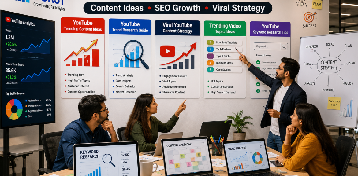 YouTube Trending Content Ideas YouTube Trend Research Guide Viral YouTube Content Strategy Trending Video Topic Ideas YouTube Keyword Research Tips