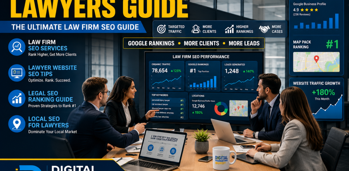 SEO For Lawyers Guide, Law Firm SEO Services, Lawyer Website SEO Tips, Legal SEO Ranking Guide, Local SEO For Lawyers