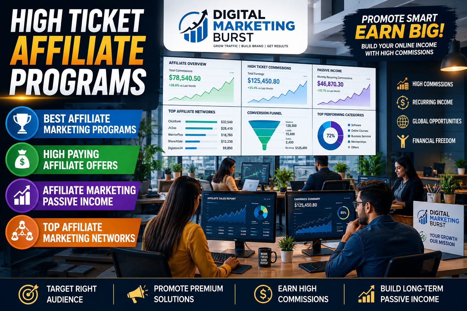 High Ticket Affiliate Programs, Best Affiliate Marketing Programs, High Paying Affiliate Offers, Affiliate Marketing Passive Income, Top Affiliate Marketing Networks