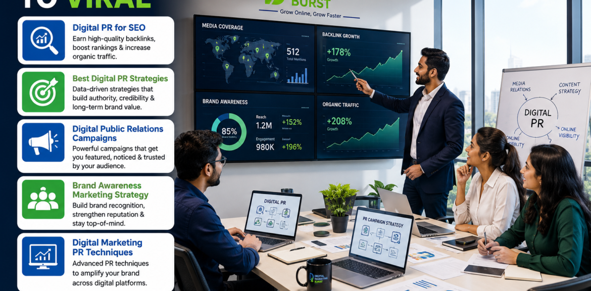 Digital PR for SEO, Best Digital PR Strategies, Digital Public Relations Campaigns, Brand Awareness Marketing Strategy, Digital Marketing PR Techniques by Digital Marketing Burst