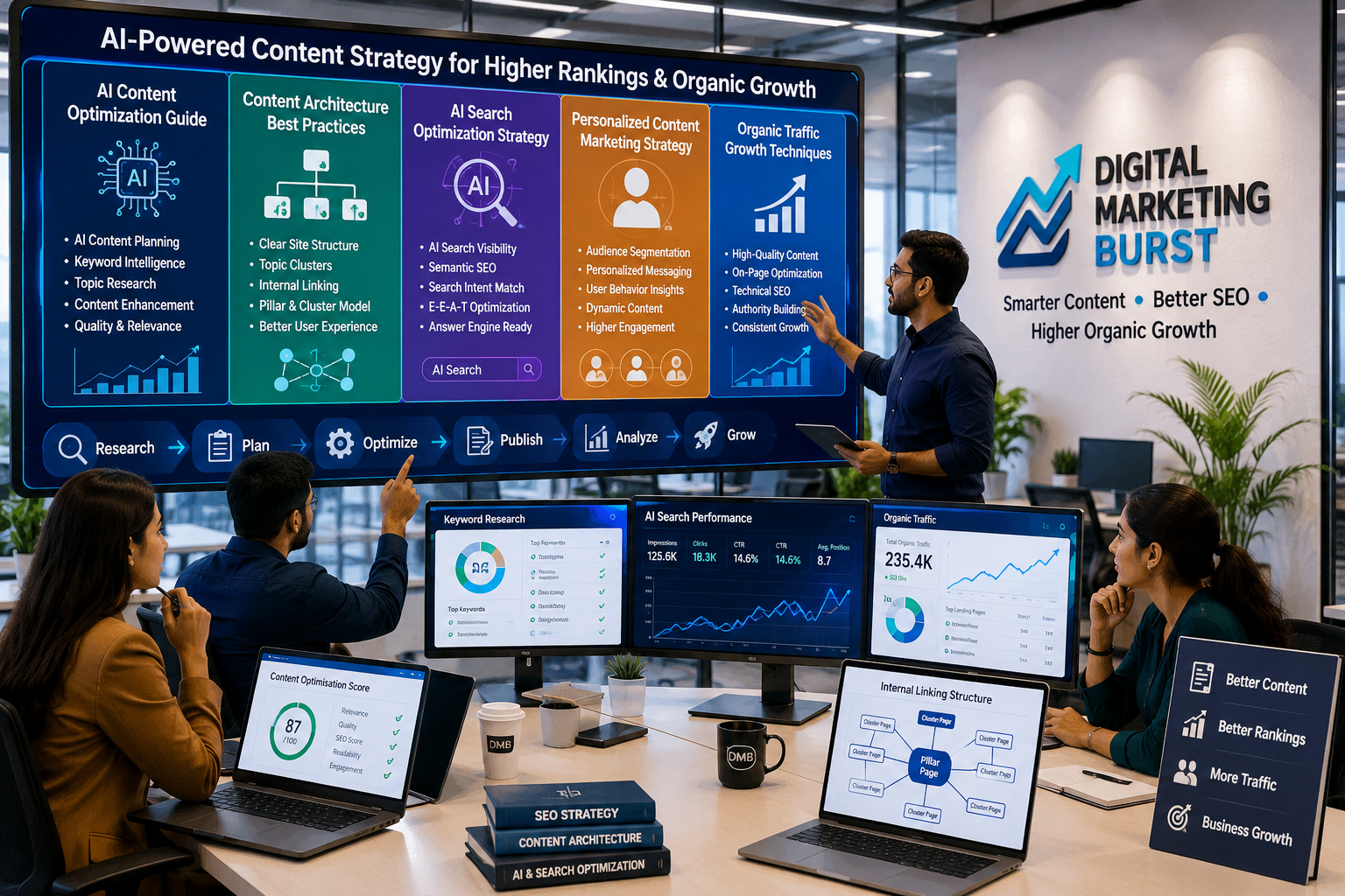 AI Content Optimization Guide with Content Architecture Best Practices, AI Search Optimization Strategy, Personalized Content Marketing Strategy and Organic Traffic Growth Techniques by Digital Marketing Burst