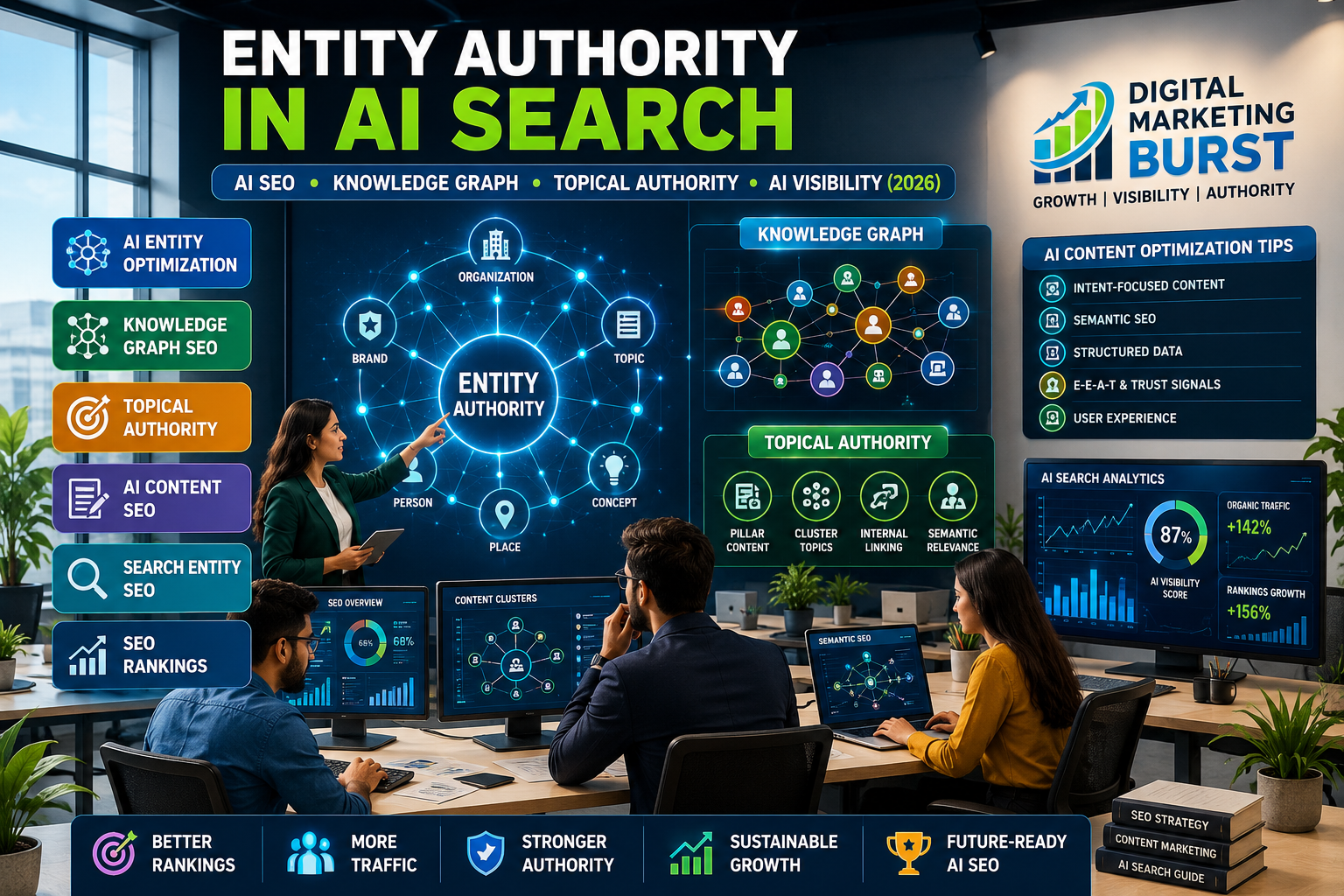 AI Entity Optimization Strategy | Knowledge Graph SEO Guide | Topical Authority SEO Strategy | AI Content Optimization Tips | Search Entity Optimization Guide | Digital Marketing Burst AI Entity Optimization Strategy, Knowledge Graph SEO Guide, Topical Authority SEO Strategy, AI Content Optimization Tips and Search Entity Optimization Guide for AI search by Digital Marketing Burst