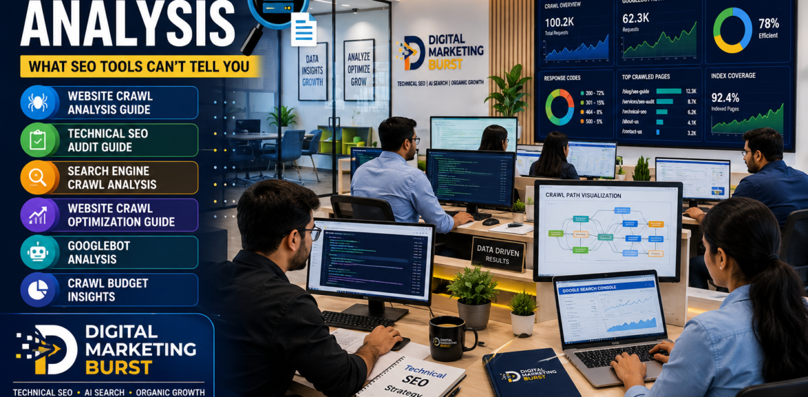 SEO Log File Analysis, Website Crawl Analysis Guide, Technical SEO Audit Guide, Search Engine Crawl Analysis, Website Crawl Optimization Guide by Digital Marketing Burst