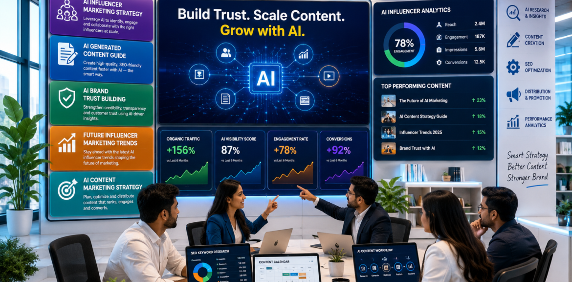 AI Influencer Marketing Strategy, AI Generated Content Guide, AI Brand Trust Building, Future Influencer Marketing Trends, AI Content Marketing Strategy by Digital Marketing Burst