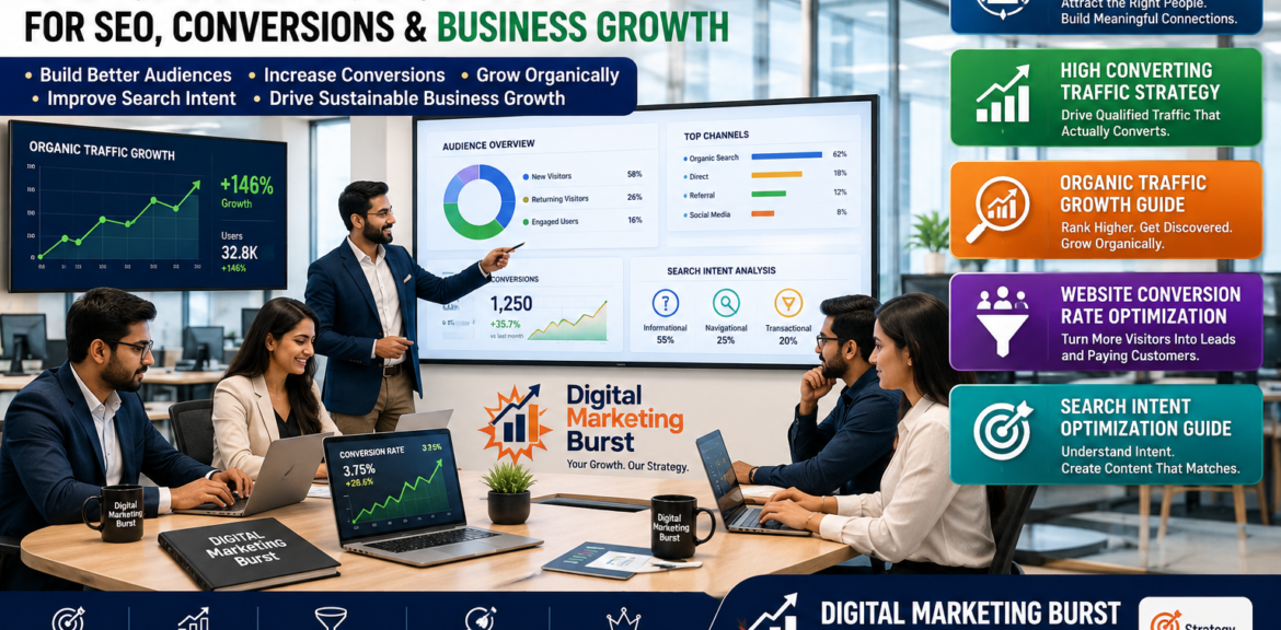 Quality Audience Growth Strategy, High Converting Traffic Strategy, Organic Traffic Growth Guide, Website Conversion Rate Optimization, Search Intent Optimization Guide by Digital Marketing Burst