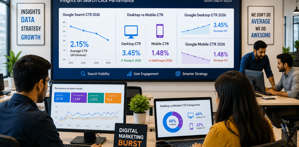 Google CTR Trends 2026, Google Search CTR 2026, Desktop vs Mobile CTR, Google Desktop CTR 2026, Google Mobile CTR 2026