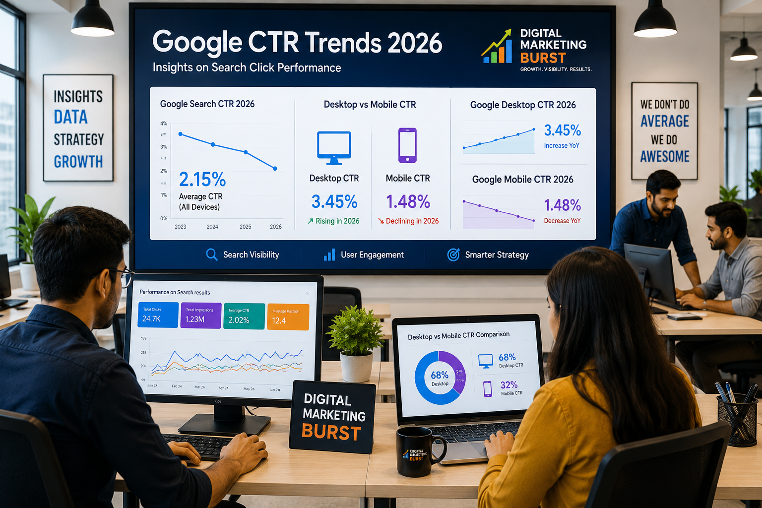 Google CTR Trends 2026, Google Search CTR 2026, Desktop vs Mobile CTR, Google Desktop CTR 2026, Google Mobile CTR 2026 | Digital Marketing Burst Google CTR Trends 2026, Google Search CTR 2026, Desktop vs Mobile CTR, Google Desktop CTR 2026, Google Mobile CTR 2026
