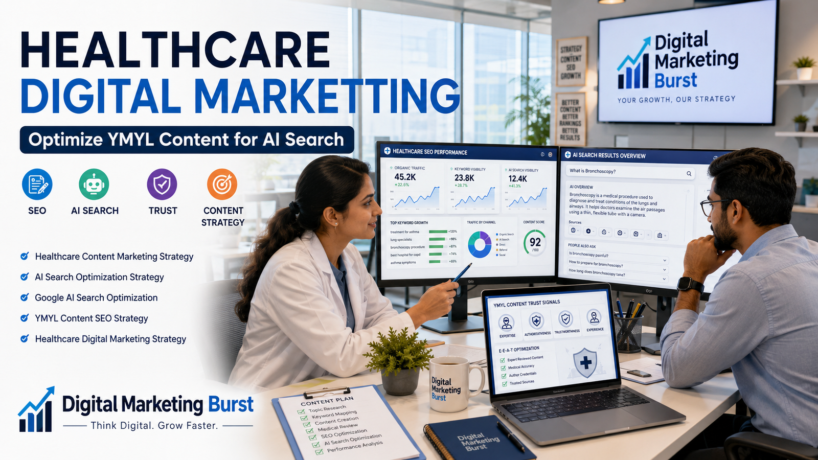 Healthcare Content Marketing Strategy with AI Search Optimization, Google AI Search, YMYL Content SEO and Healthcare Digital Marketing Strategy