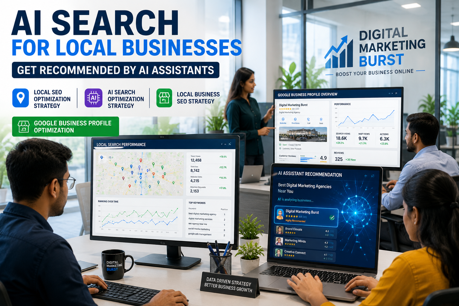 Local SEO Optimization Strategy with AI Search Optimization for local businesses, Local Business SEO Strategy and Google Business Profile Optimization