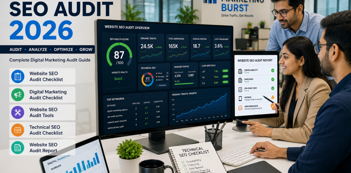 Website SEO Audit Checklist with Digital Marketing Audit Checklist, Website SEO Audit Tools, Technical SEO Audit Checklist and SEO Audit Report