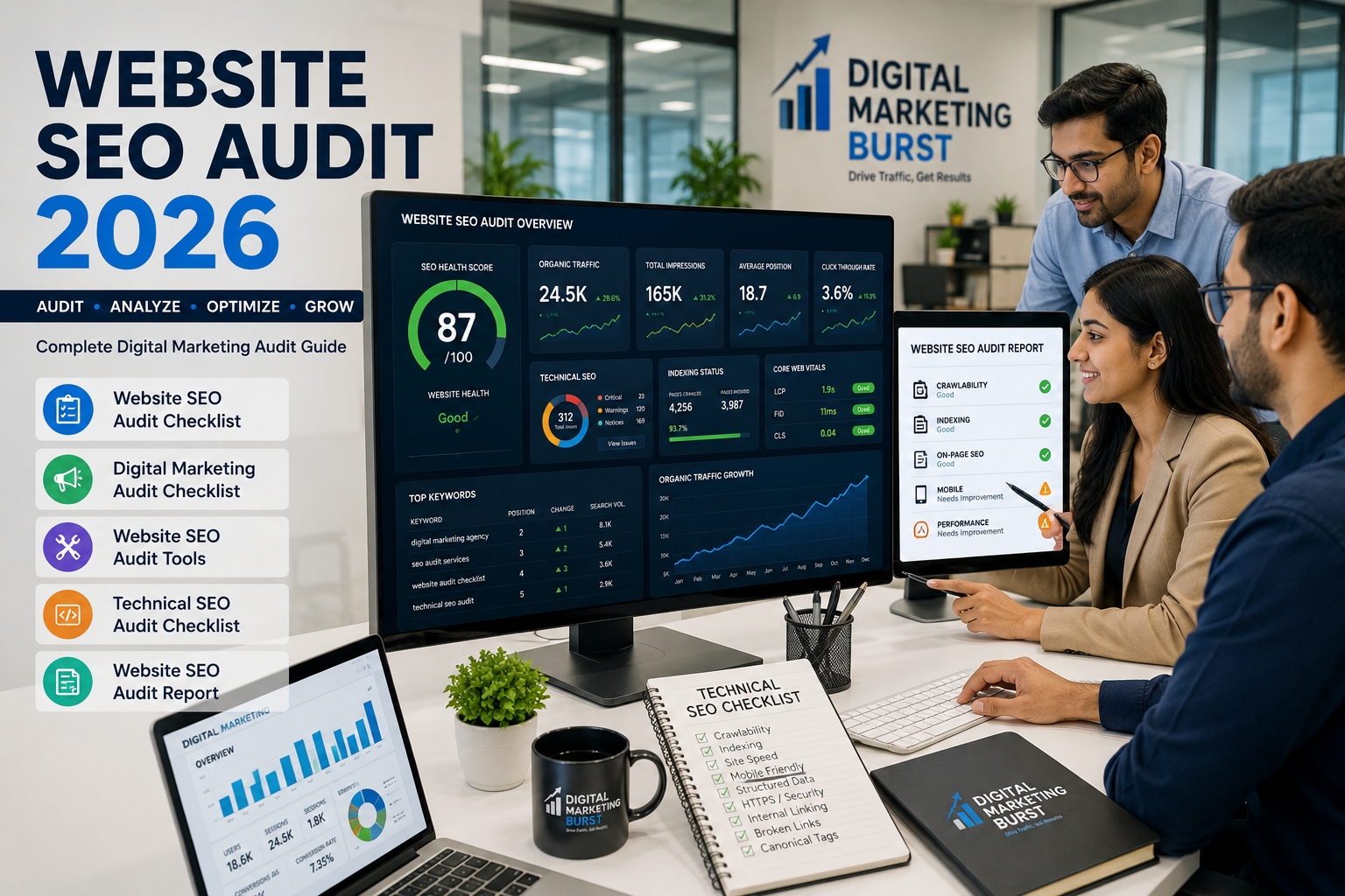 Website SEO Audit Checklist with Digital Marketing Audit Checklist, Website SEO Audit Tools, Technical SEO Audit Checklist and SEO Audit Report