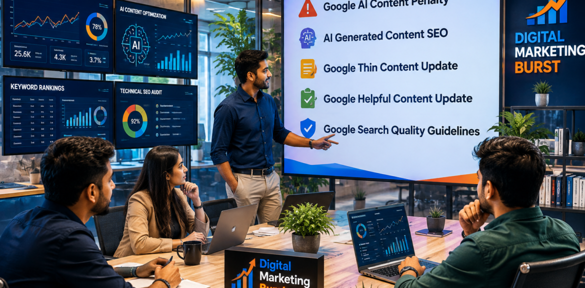 Google AI Content Penalty AI Generated Content SEO Google Thin Content Update Google Helpful Content Update Google Search Quality Guidelines 2026 SEO Guide by Digital Marketing Burst