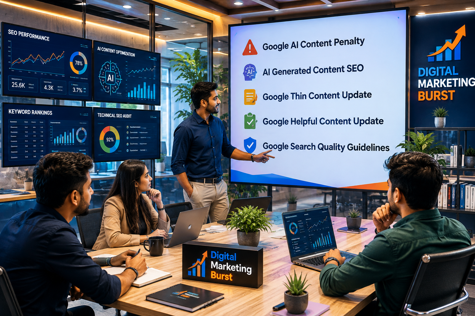 Google AI Content Penalty AI Generated Content SEO Google Thin Content Update Google Helpful Content Update Google Search Quality Guidelines 2026 SEO Guide by Digital Marketing Burst