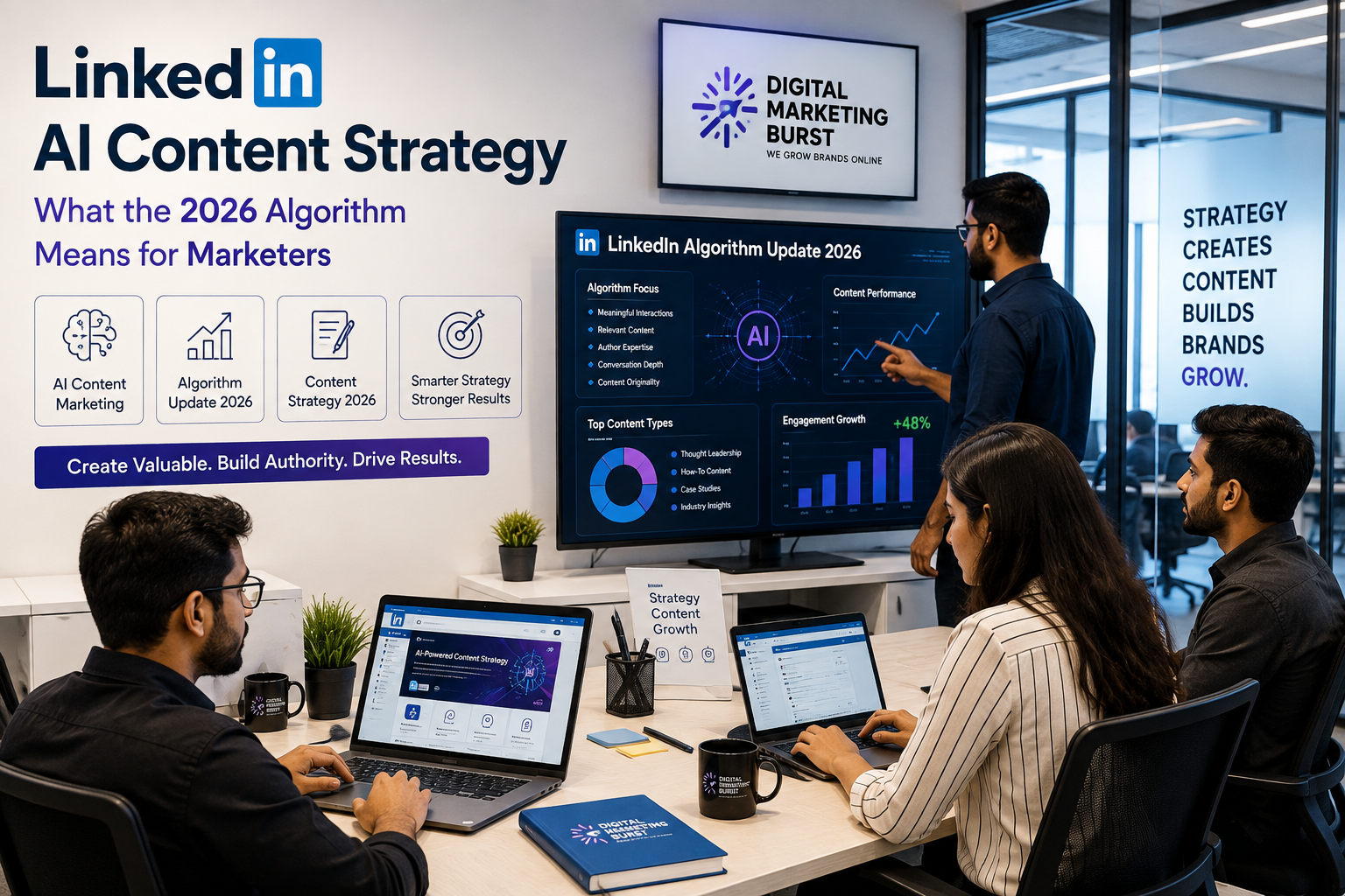 LinkedIn AI Content Strategy, LinkedIn AI Content Marketing, LinkedIn Algorithm Update 2026, LinkedIn Content Strategy 2026, AI Content Marketing Strategy