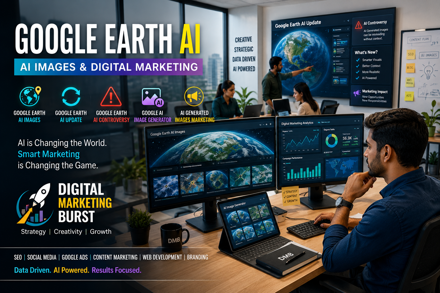 Google Earth AI Images and Google Earth AI Update showing Google Earth AI Controversy, Google AI Image Generator and AI Generated Images Marketing