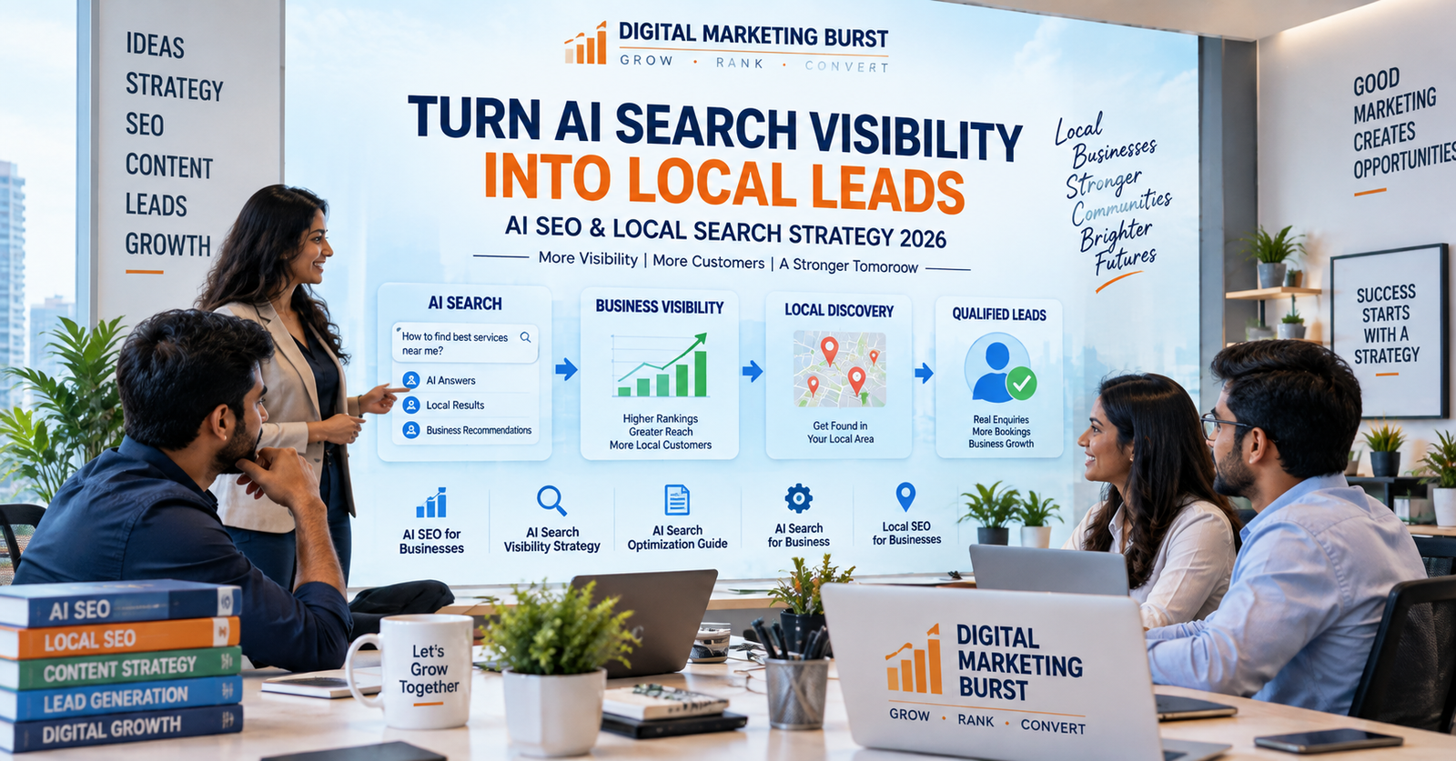 AI SEO for Businesses, AI Search Visibility Strategy, AI Search Optimization Guide, AI Search for Business and Local SEO for Businesses