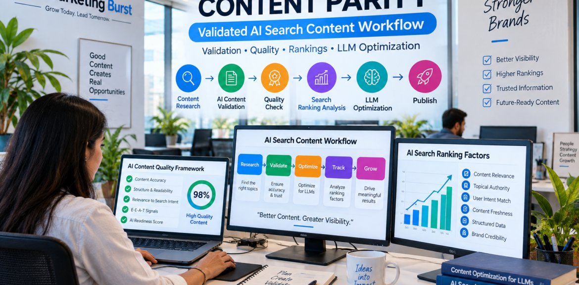 AI Search Content Validation with Content Workflow for AI, AI Content Quality Framework, AI Search Ranking Factors and Content Optimization for LLMs