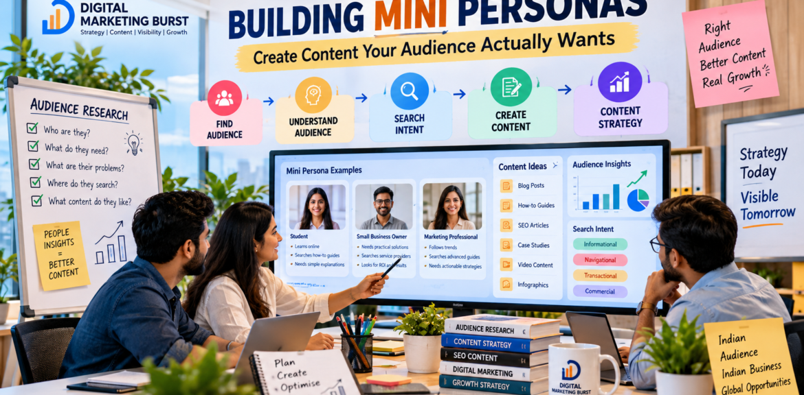 How to Create Personas and Create Content by using audience research to Find Audience insights, Understand Audience needs and build a Content Marketing Strategy India
