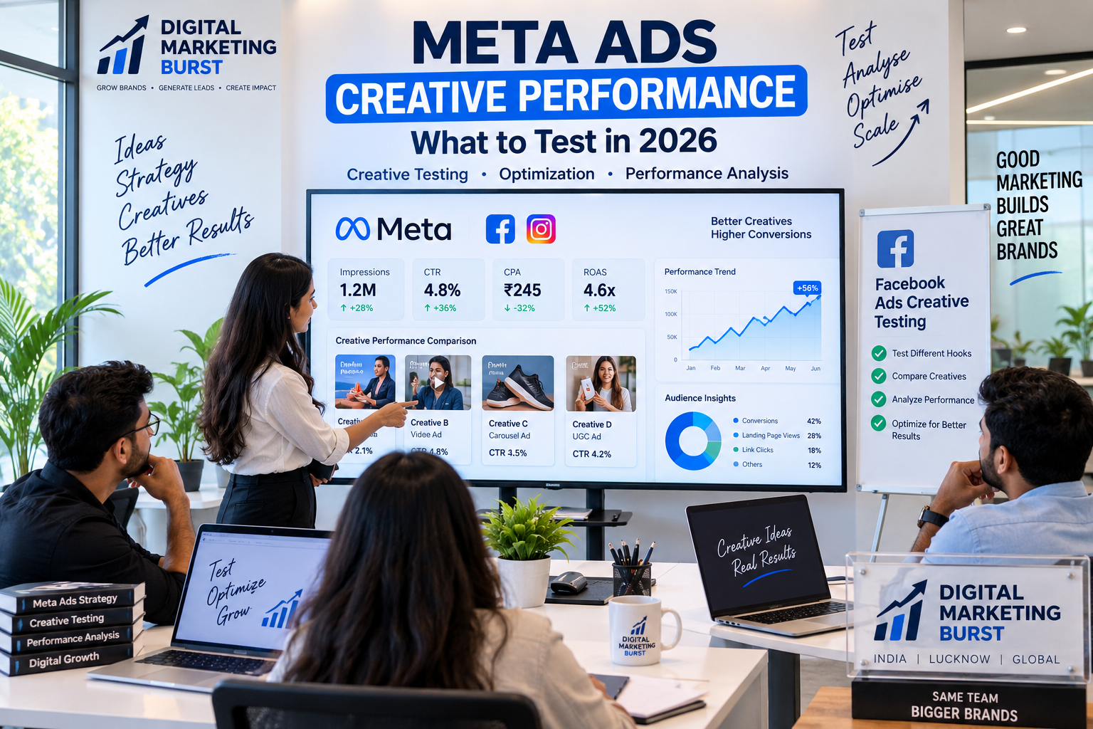 Meta Ads Creative Performance, Creative Testing, Creative Optimization, Facebook Ads Creative Testing & Meta Ads Performance Analysis | Digital Marketing Burst Meta Ads Creative Performance with Meta Ads Creative Testing, Creative Optimization, Facebook Ads Creative Testing and Meta Ads Performance Analysis